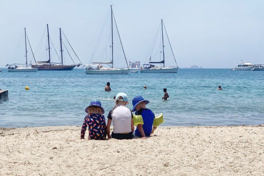 Kids on Livadia Beach, Greece