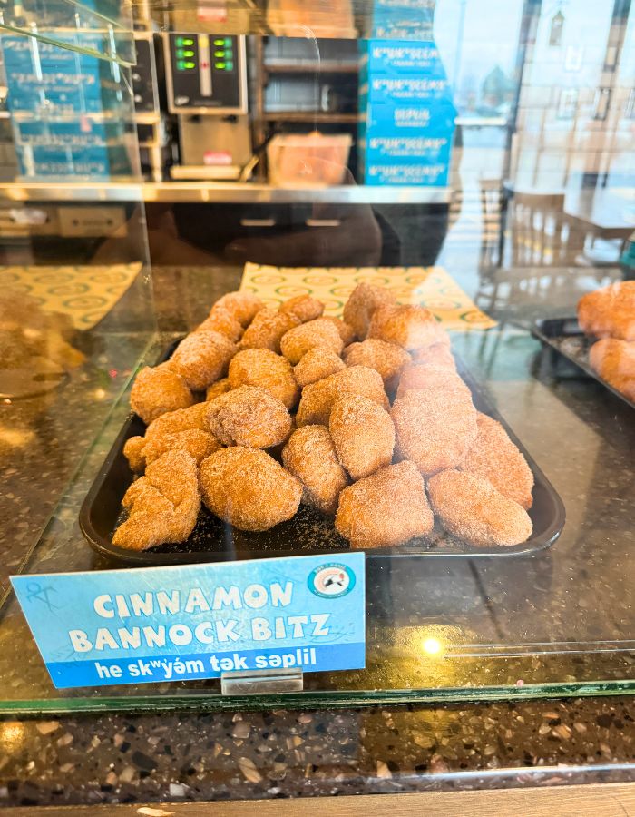 Photo of bannock bitz - which are like mini donuts covered in sugar. 